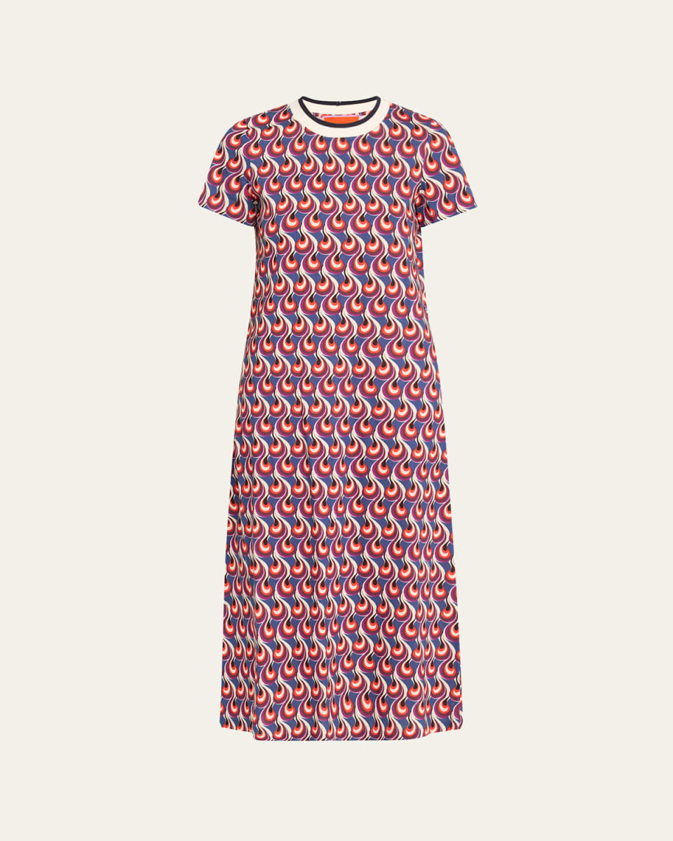 Sporty Swing Printed Midi Dress